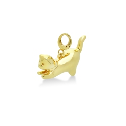 Ciondolo gatto in oro giallo 18k