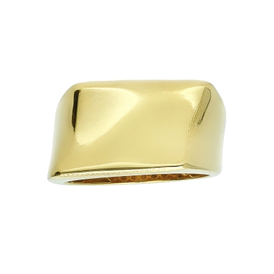 Anello a fascia rettangolare in oro giallo 18k