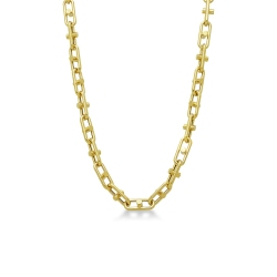 Catena con design geometrico in oro giallo 18k