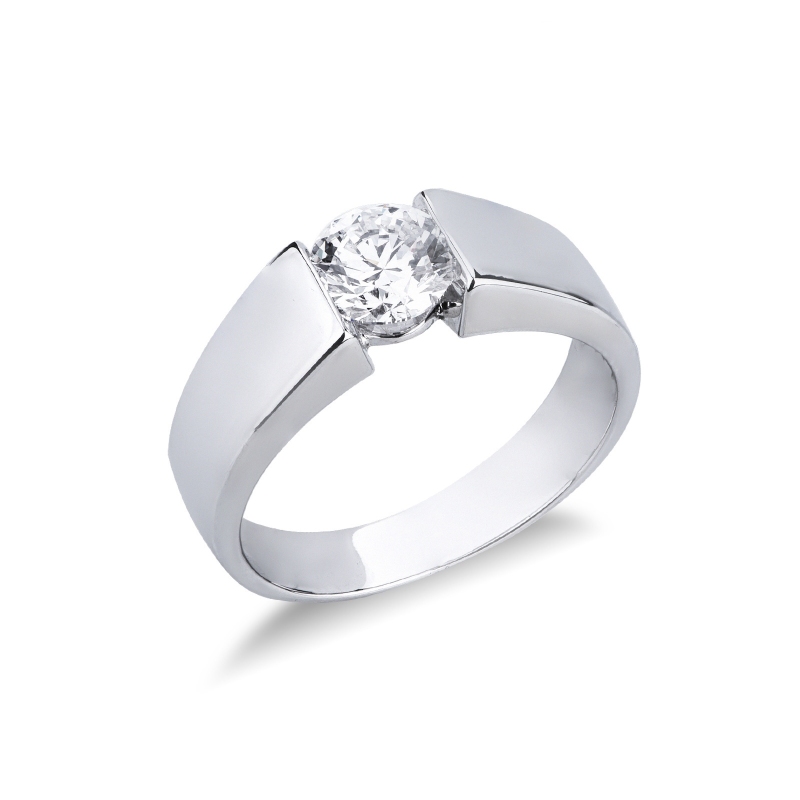 MONTATURA SOLITARIO INCASS.BATTUTA. PER DIAMANTE DA 0.96CT a 2CT