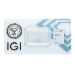 Diamante Certificato IGI   CT 0,31   E  I.F.