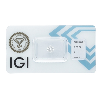 Diamante Certificato IGI   CT 0,70   F  VVS 1