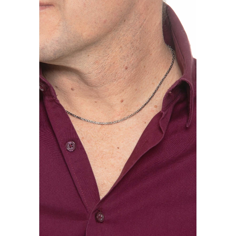 18k white gold byzantine chain, 40 cm