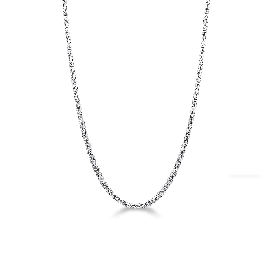 18k white gold byzantine chain, 40 cm