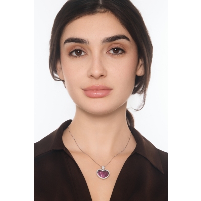 Heart pendant with rubies and diamonds