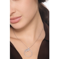 18k white gold necklace with pendant in diamonds  2