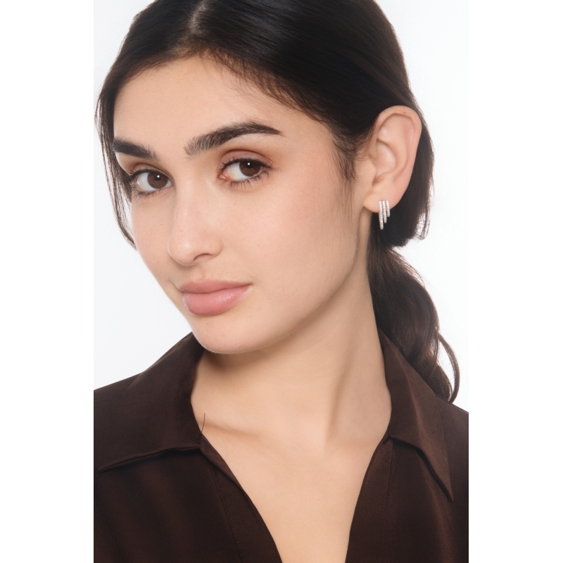 Diamond Earrings for Women 750 White Gold 