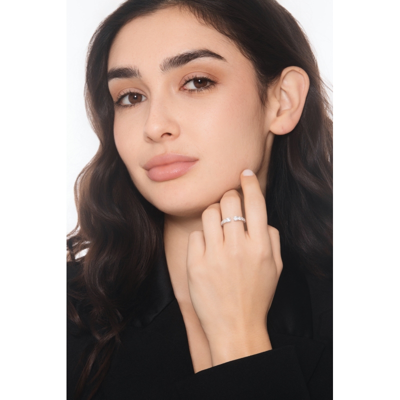 Veretta in oro bianco 18k con diamanti sul gambo