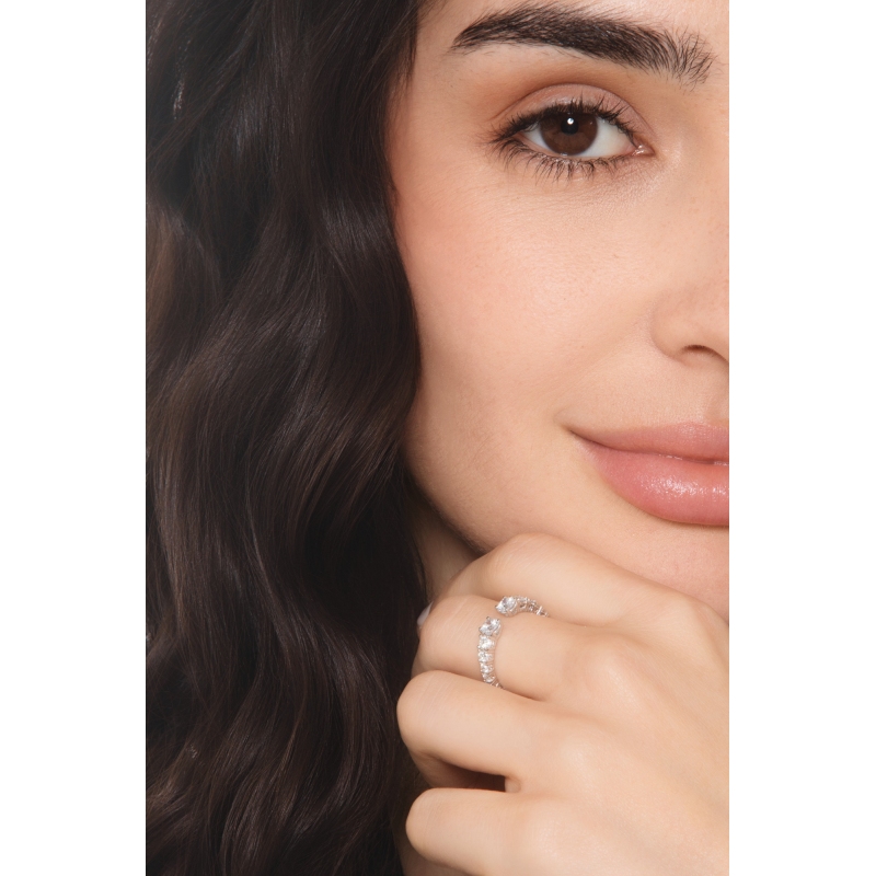 Veretta in oro bianco 18k con diamanti sul gambo