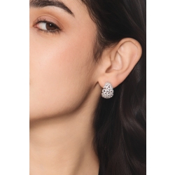 Orecchini design in oro bianco 750 diamanti 2