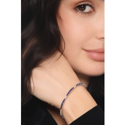 Bracciale in oro bianco 18k con zaffiri blu a scalare e diamanti 2