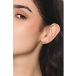 Orecchini in oro bianco 18k con citrino ovale e diamante 2