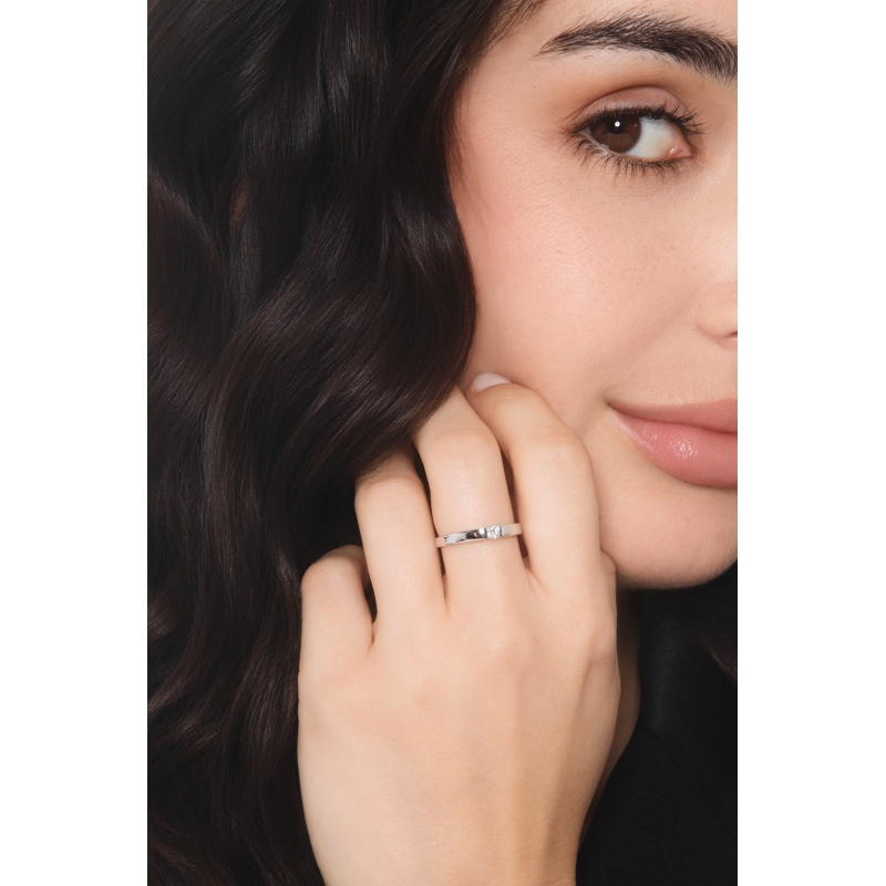  Anello solitario Amore Mio Unico 0.15 ct oro bianco