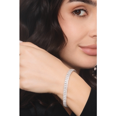 Bracciale tennis con diamanti in oro bianco 750