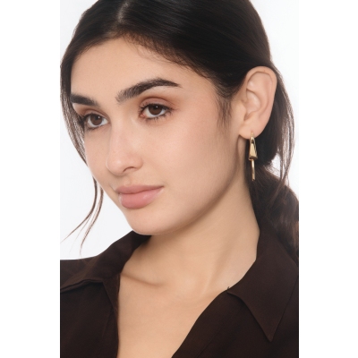 Orecchini pendenti in oro giallo 18k con design geometrico