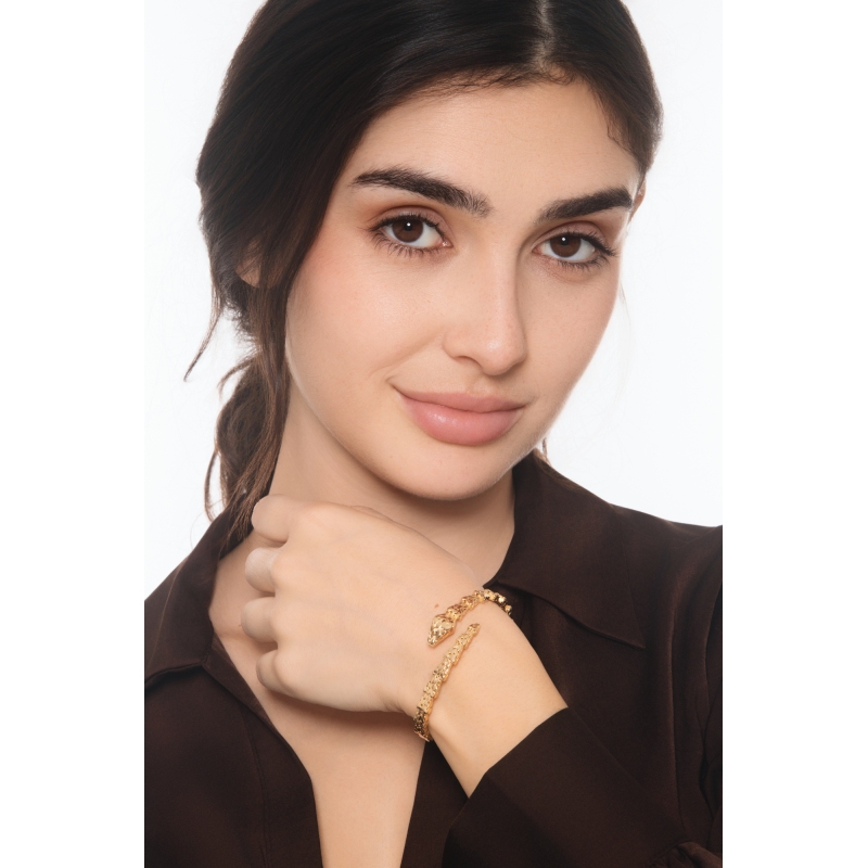 Bracciale serpente oro giallo 18k lucido e satinato