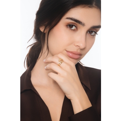 Anello serpente contrariè oro giallo 18k