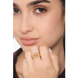 Anello serpente contrariè oro giallo 18k 2