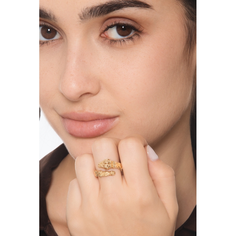 Anello serpente contrariè oro giallo 18k