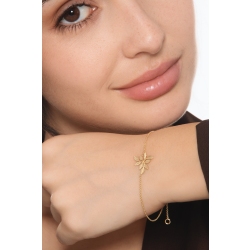Bracciale in oro giallo 750 con foglia 2