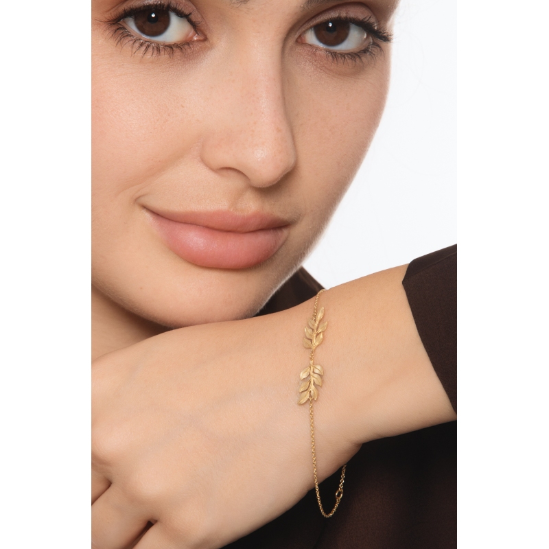 Bracciale foglie in oro giallo 18k