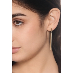 Orecchini pendenti con barrette in oro giallo 750 2