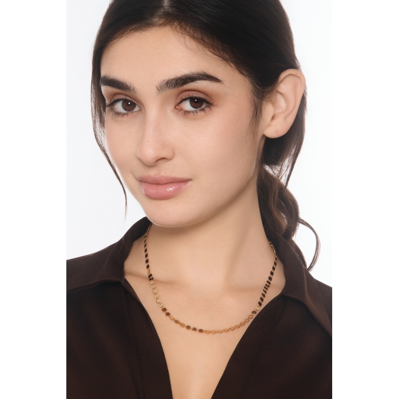 Girocollo fantasia in oro giallo 18k con esagoni