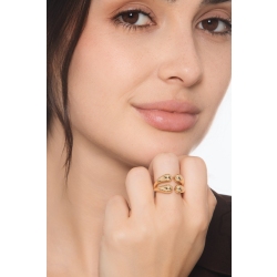 Anello aperto chunky doppia goccia in oro giallo 18k 2