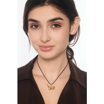 Ciondolo gatto in oro giallo 18k