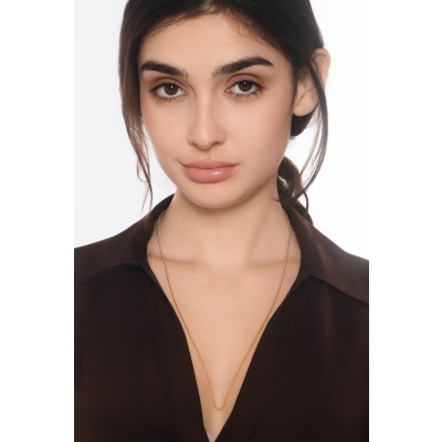 Catena con design a palline in oro giallo 18k