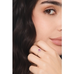 Anello in oro bianco 750 con rubino e diamanti 2