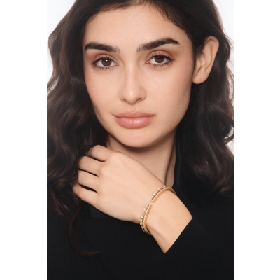 Bracciale semirigido in oro giallo 18k con diamanti