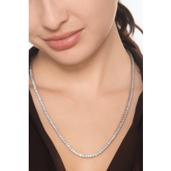 Collana tennis lineare con diamanti in oro bianco 18k 2