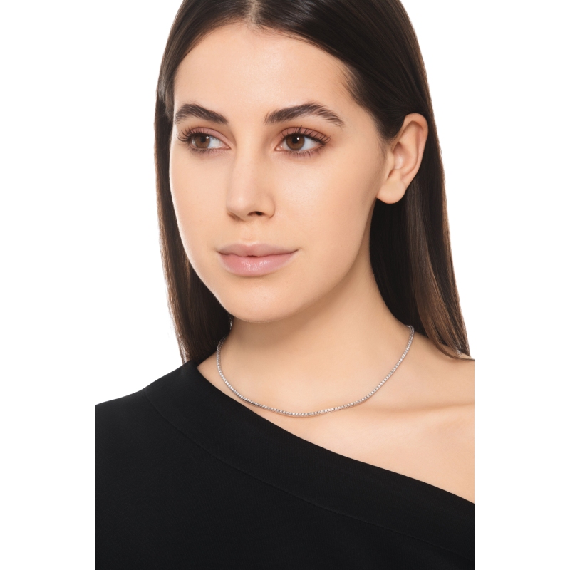 GIROCOLLO TENNIS A PIRAMIDE BRILL.CT0,01 ORO BIANCO.