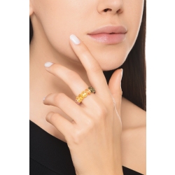 Anello eternity con zaffiri Rainbow in oro giallo 18k 2