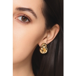 Orecchini lucidi intrecciati in oro giallo 750 2