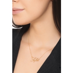 Collana personalizzabile oro giallo 18k in corsivo, SOFIA 2