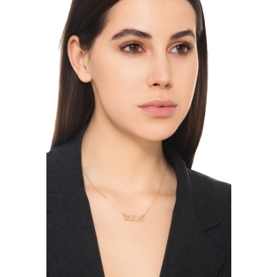Collana personalizzabile oro giallo 18k in stampatello, GIULIA