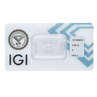 Diamante Certificato IGI   CT 0,40   F   VVS 2