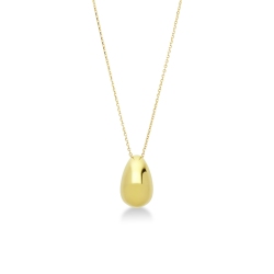 Collana in oro giallo 18k con pendente goccia lucida