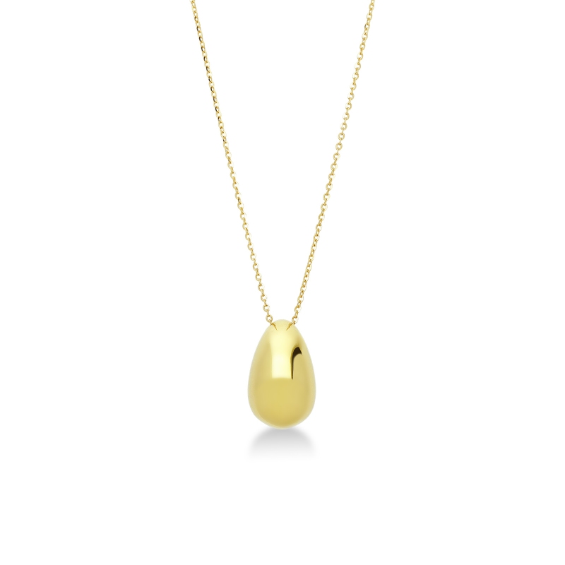 Collana in oro giallo 18k con pendente goccia lucida