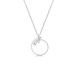 18k white gold necklace with pendant in diamonds 