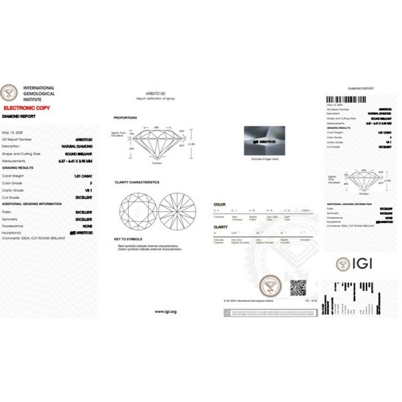 DIA 1.01CT F VS1 IGI$698570130