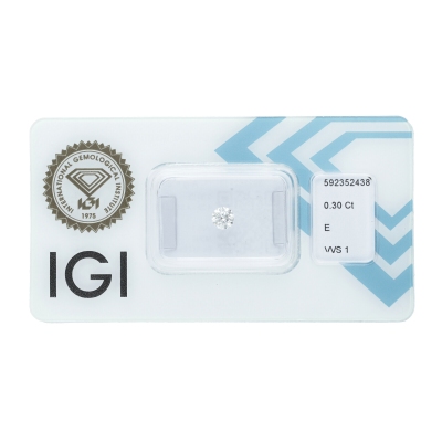 Diamante Certificato IGI   CT 0,30   E   VVS 1