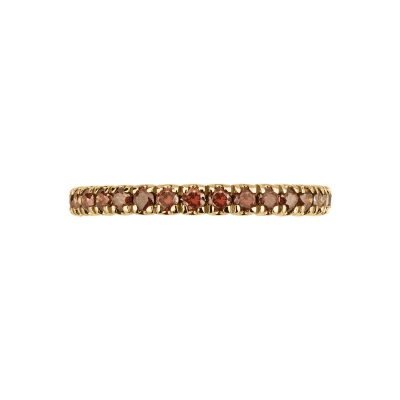 Eternity ring with cognac diamonds in yellow gold 18k