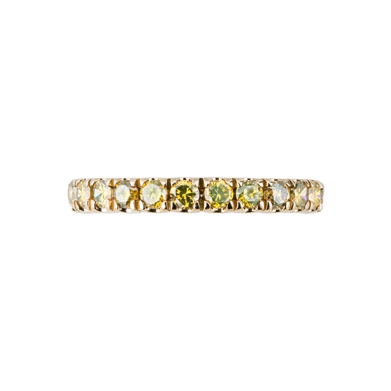 18k yellow gold eternity ring with yellow diamonds 