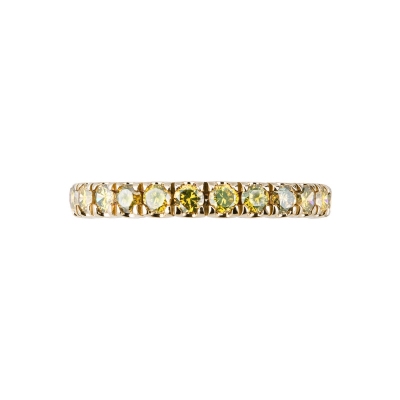 18k yellow gold eternity ring with yellow diamonds 
