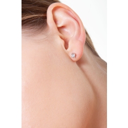 Mono orecchino in oro bianco 18k a 4 griffe con diamante, 0,20 ct 2