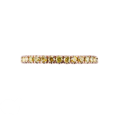 18k rosé gold eternity ring with yellow diamonds 