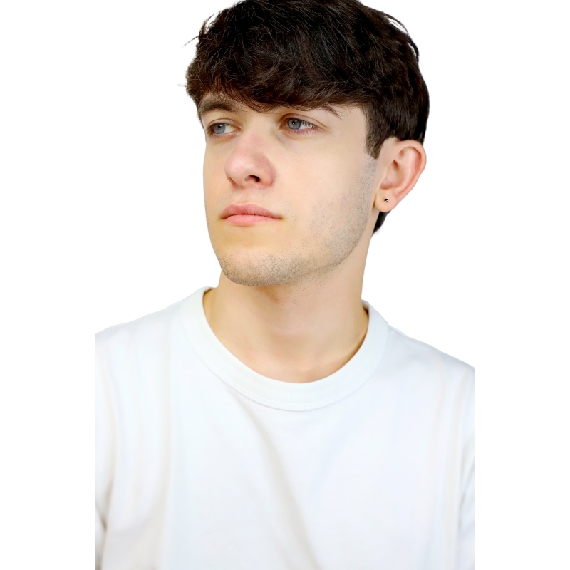 MONOORECCHINO PUNTO LUCE GRIFF 4PUNTE DIAMANTATO DIA NERO, UOMO